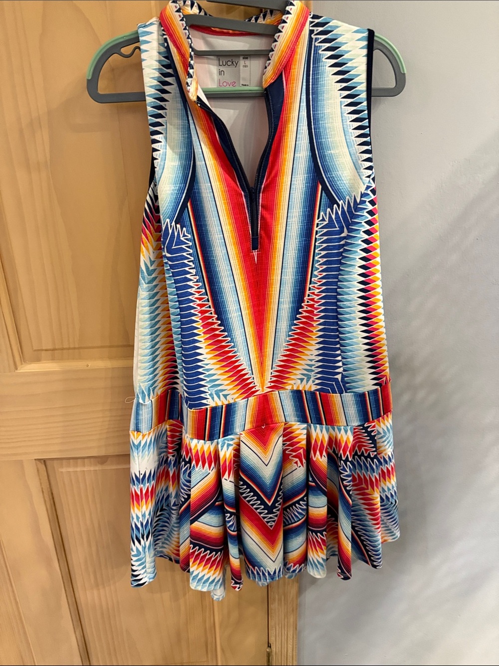 Lucky in Love Girls Tennis Dress Size L 12 Multicolor Sleeveless Athletic Dress